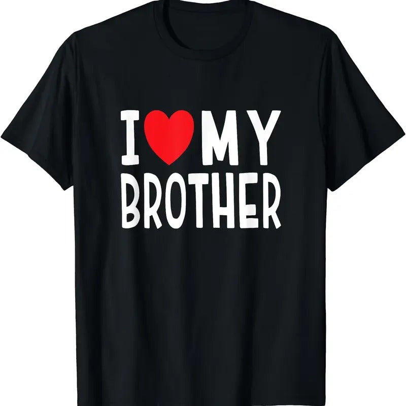 Family Sibling I Love My Brother Heart T-Shirt, Unisex Cotton Tee Gifts Hoodie, Sweatshirt | ZylaModa.com