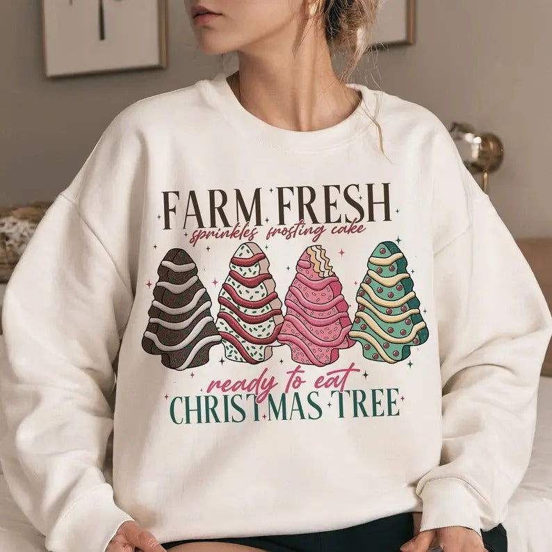 Farm Fresh Christmas Tree Sweatshirt, Merry Christmas xmas sweater T-Shirts, Hoodie | ZylaModa.com
