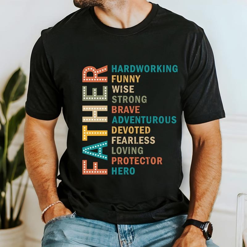 Father Definition Shirt for Men Best Dad Ever Funny Father's Day Gift Unisex 100% Cotton