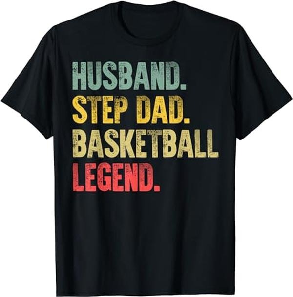 Father's Day T-Shirt, Gifts For Stepdad, Funny Vintage Shirt Husband Step Dad Basketball Legend Gift T-Shirt Menswear...