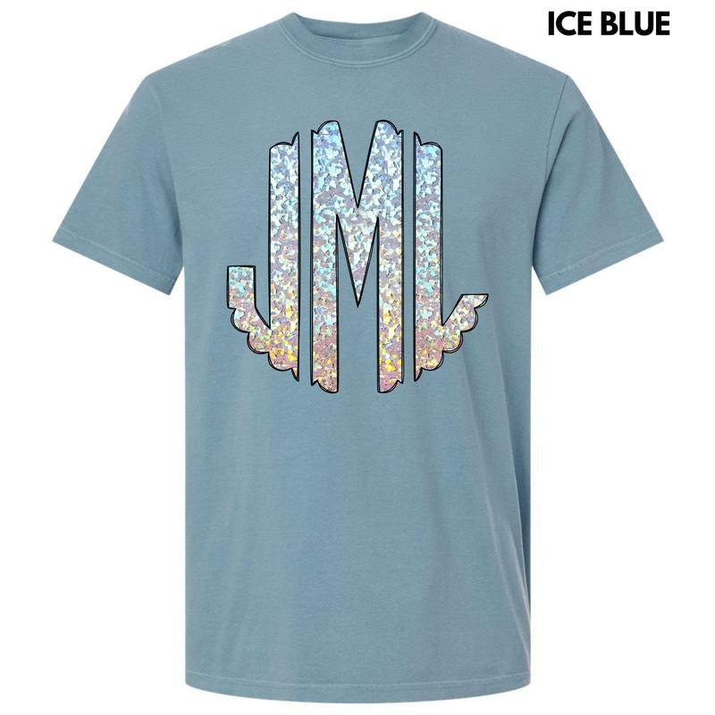 Faux Foil Glitter Monogram Comfort Colors T-Shirt 'NLB' Hoodie, Sweatshirt | ZylaModa.com