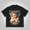 Fear Not Faith Over Fear Angel Casual Graphic T-Shirt Y2K Clothing Graphic Tee Cotton Top Streetwear Hoodie, Sweatshirt