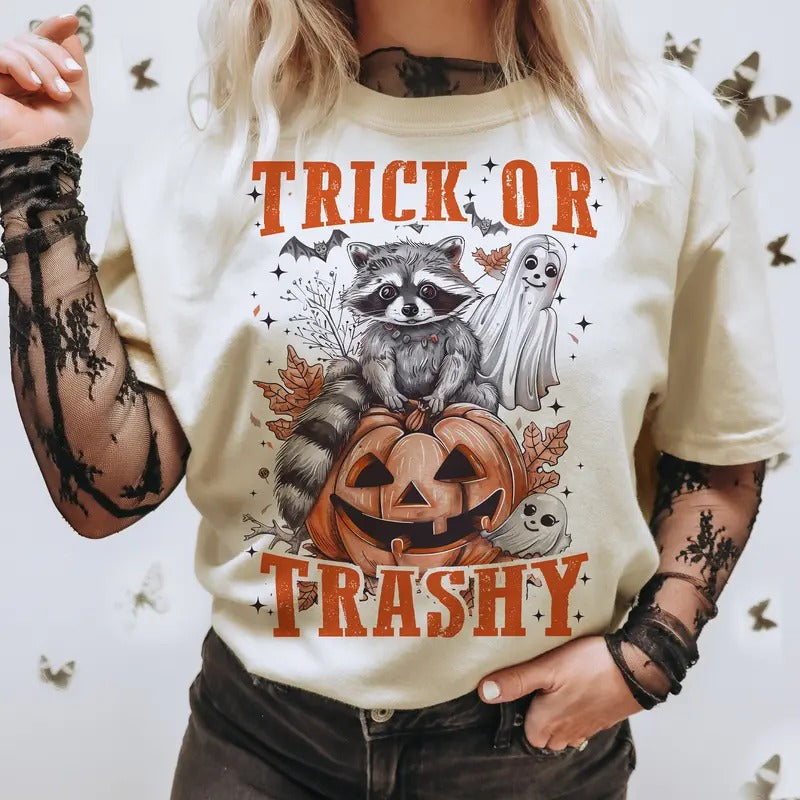 Feral Girl Halloween Shirt, Trick or trashy Shirt, feral Shirt, Halloween Sweater, Funny Halloween Hoodie, Sweatshirt