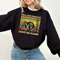 Feral and Pregnant Racoon Sweatshirt, Pregnancy Humor Feral Racoon Leave Me Alone Sweatshirt, Funny Maternity Mom To Be...