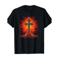 Fire on the Cross and Flame for Dark Lovers T-shirt -100% Cotton Made in USA Hoodie, Sweatshirt | ZylaModa.com