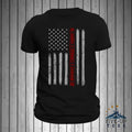 Firefighter Bravery Courage Honor Thin Red Line Vertical Flag Men's T-Shirt Casual Crewneck Hoodie, Sweatshirt | ZylaModa.com