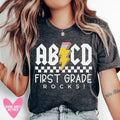 First Grade Rocks Teacher Shirt Gift for Teacher Appreciation Gifts for 1st Grade ABCD First Grade Rocks Elementary ...