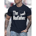 Fishing Theme Casual Polyester T-Shirt with Rodfather Print for Men