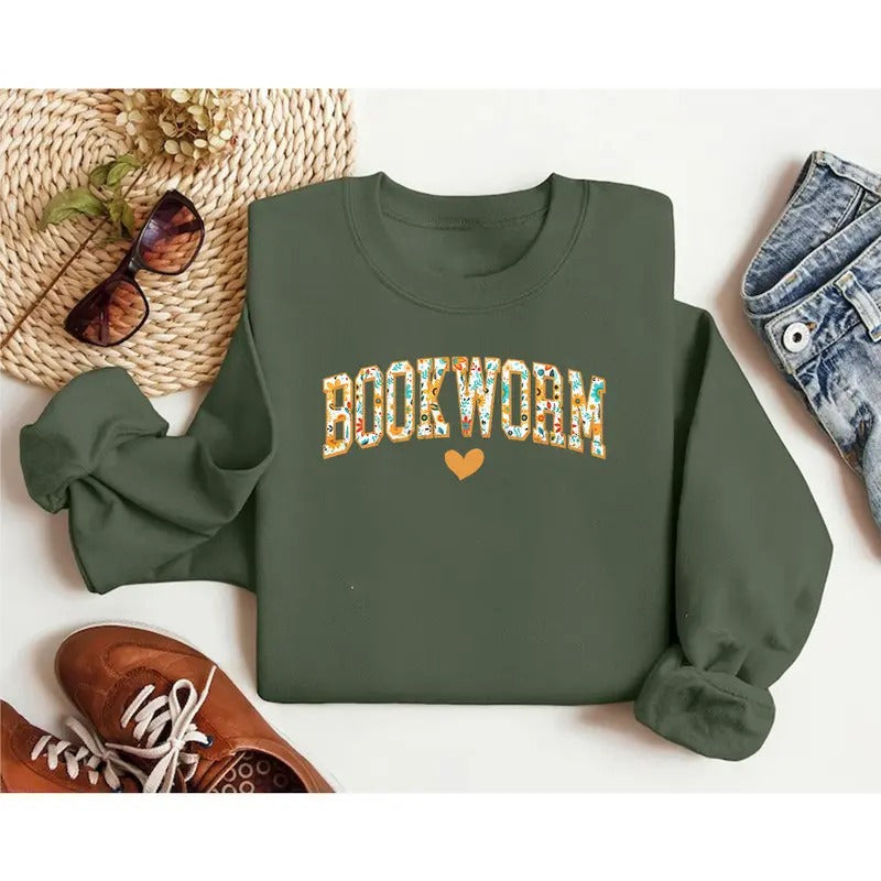 Floral Book Lover Sweatshirt, Bookworm Sweatshirts, Teacher Sweater, Gift For Book Lover, Library Gifts, Read Books...