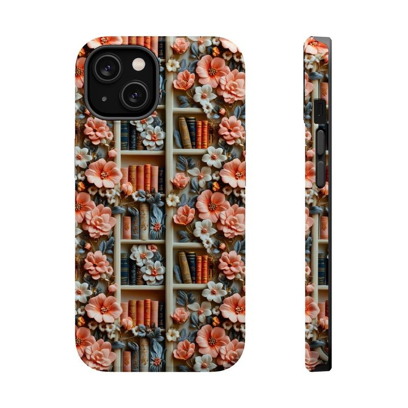 Floral Book Shelf Phone Case Mag Safe Compatible Magnetic Tough Cases T-Shirts, Hoodie, Sweatshirt | ZylaModa.com