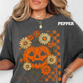 Floral Jack-O-Lantern Halloween Shirt Unisex Relaxed Fit Printed in USA Casual Comfort Cotton Top Athletic Boho Chic All...
