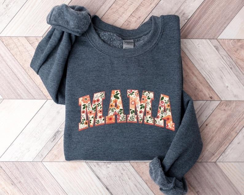 Floral Mama  Hoodie, Cute Mom Sweatshirt, Mother's Day Gift Hoodie and Sweater; T-shirt | ZylaModa.com