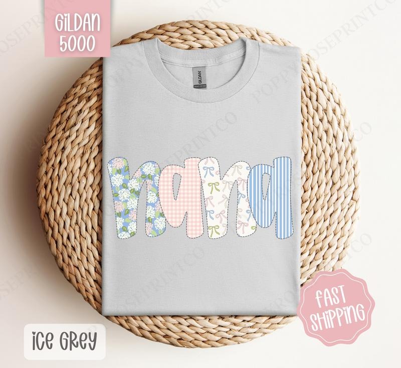 Floral Nana Gildan Shirt, Cute Spring Grandma Tshirt, Coquette Nana Tee Hoodie, Sweatshirt | ZylaModa.com