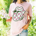 Floral Tongue Band Tee | Blossom comfort colors t shirt Hoodie, Sweatshirt | ZylaModa.com