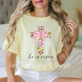 Floral cross He is Risen | Easter T shirt |  yellow  comfort colors t shirt Hoodie, Sweatshirt | ZylaModa.com