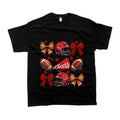 Football Cheer T-shirt, Football Coquette Bow Shirt, Coquette Aesthetic, Custom Football Cheer Tee, Custom Colors, Custom...