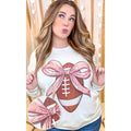 Football Pink Bow Rhinestone Graphic Sweatshirt T-Shirts, Hoodie | ZylaModa.com