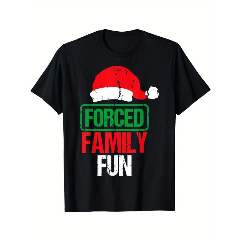 Forced Family Fun Sarcastic Christmas Pajama Family Funny men's T-Shirt made in usa Hoodie, Sweatshirt | ZylaModa.com