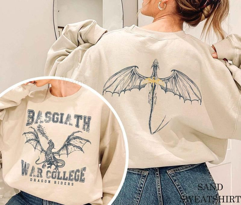Fourth Wing Double-Sided Sweater, Basgiath War College Sweatshirt, Fourth Wing Shirt, Dragon Rider Shirt, Bookish Shirt...
