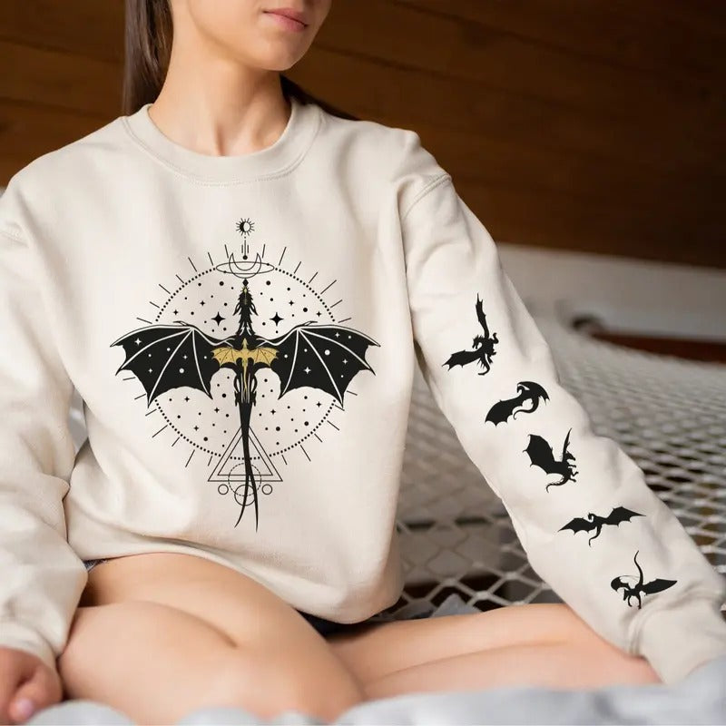 Fourth Wing Hoodie - Violets Relic - Violets Tattoo style 02 T-Shirts, Sweatshirt | ZylaModa.com