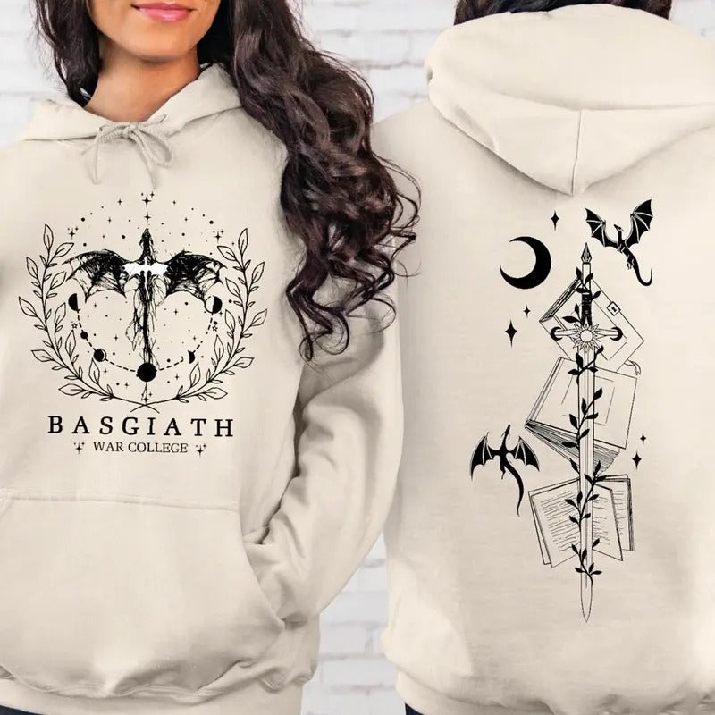 Fourth Wing Shirt, Basgiath War College 2-Sided Sweatshirt Hoodie | ZylaModa.com
