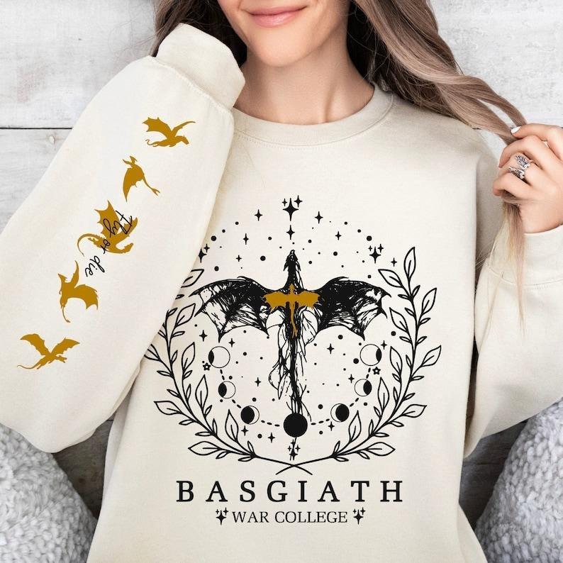 Fourth Wing Sweatshirt, Basgiath War College, Dragon Rider Hoodie and Sweater; T-shirt | ZylaModa.com