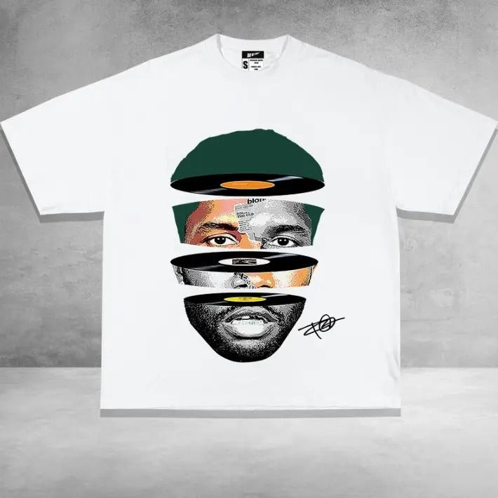 Frank Green Rap Graphic Tee, Bold Big Face Design for Music Fans Hoodie, Sweatshirt | ZylaModa.com