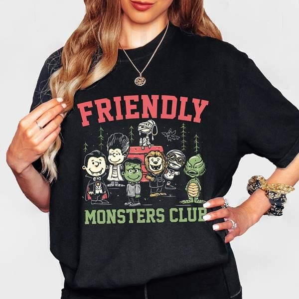 Friendly Monsters Club Universal Monsters Shirt   Halloween Shirt Halloween Movie Shirt Hoodie, Sweatshirt | ZylaModa.com