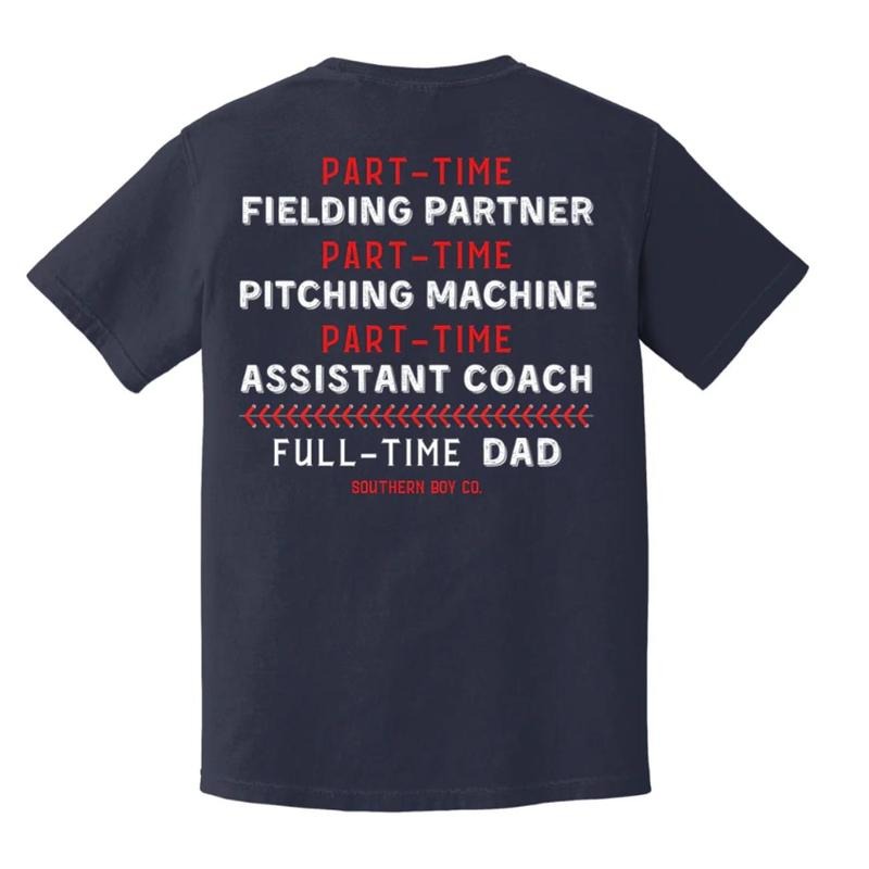 Full Time Dad Baseball Tee, Short Sleeve Graphic Shirt, Funny Sports Dad Shirt, Father's Day Gift 21RZ8 Hoodie, Sweatshirt