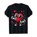 Fun Valentine's Day heart training with dumbbell workout 100% cotton T-shirt Made in USA Hoodie, Sweatshirt | ZylaModa.com