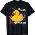 Funny 4th of July Shirts For Men, Firecracker Duck 4th of July Patriotic Day USA Flag Funny T-Shirt Menswear Top Casual...