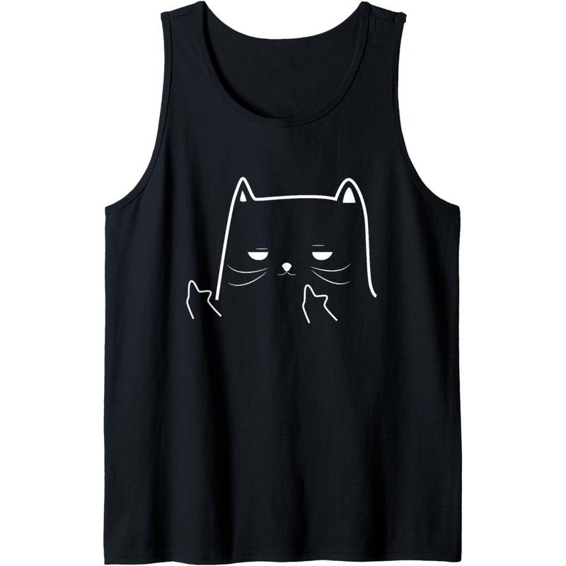 Funny Adult Humour Cat Middle Finger Men & Women Tank Top MADE IN USA T-Shirts, Hoodie, Sweatshirt | ZylaModa.com