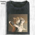 Funny Animal Vintage Graphic Tee, Cat Titanic T-Shirt, Animal Shirt, Unisex Meme Cringe Funny Shirt, Menswear Womenswear...