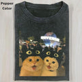 Funny Animal Vintage Graphic Tee, Cat Toothless Selfie T-Shirt, Cute Kitten Animal Shirt, Unisex Meme Cringe Funny Shirt,...