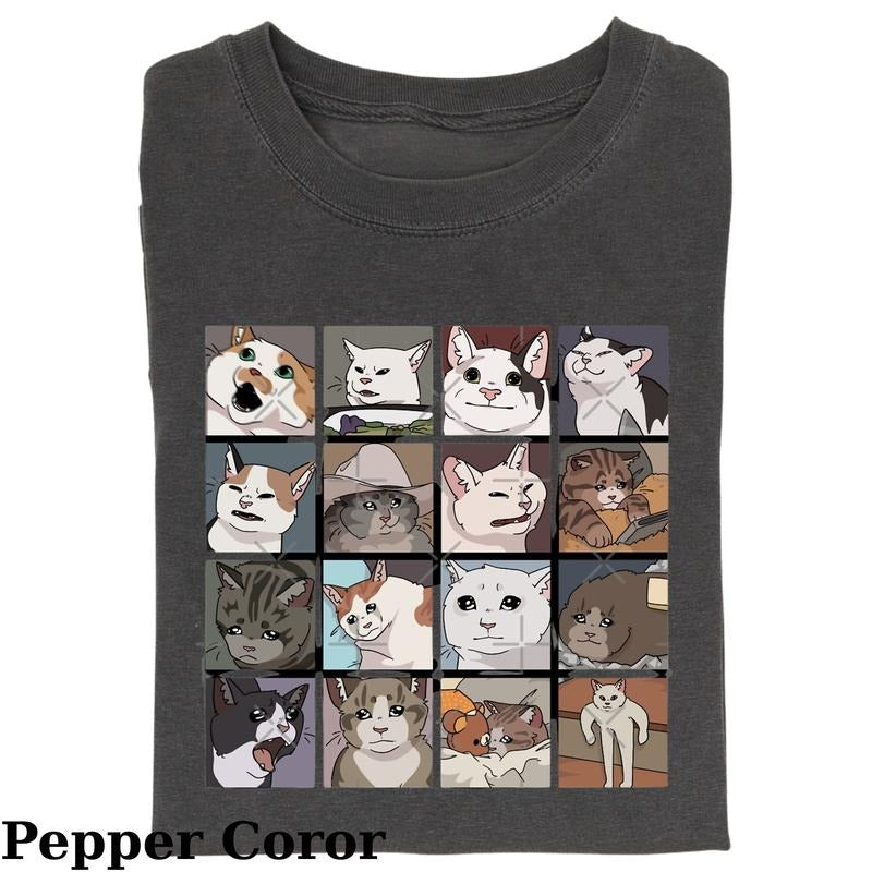 Funny Animal Vintage Graphic Tee, Meme Cats ClassicT-Shirt, Fantasy Kitten Tshirt, Cute Cat Shirt, Love Cat Tshirt,...