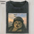 Funny Animal Vintage Graphic Tee, Soldier Cat T-Shirt, Cat Wars Animal Shirt, Unisex Meme Cringe Funny Shirt, Menswear...