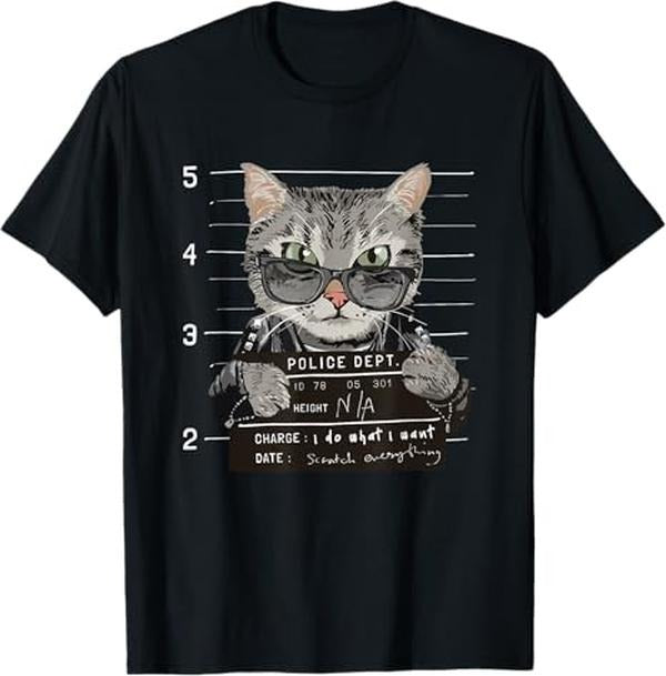 Funny Cat Shirts, I Do What I Want Funny Cat Scratched Everything T-Shirt - Menswear Top Hoodie, Sweatshirt | ZylaModa.com