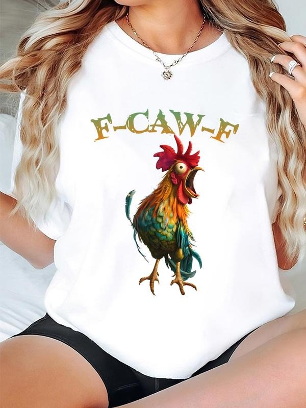 Funny Chicken Shirt, F-Caw-F T Shirt, Trendy Black Chicken Shirt Hoodie, Sweatshirt | ZylaModa.com