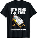 Funny Christmas Shirts, Christmas In July Snowman Melting Fine Funny Men Women T-Shirt