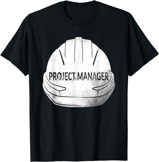 Funny Construction Work Shirts, Project Manager Funny Construction Work Construction Manager T-Shirt Menswear Casual...