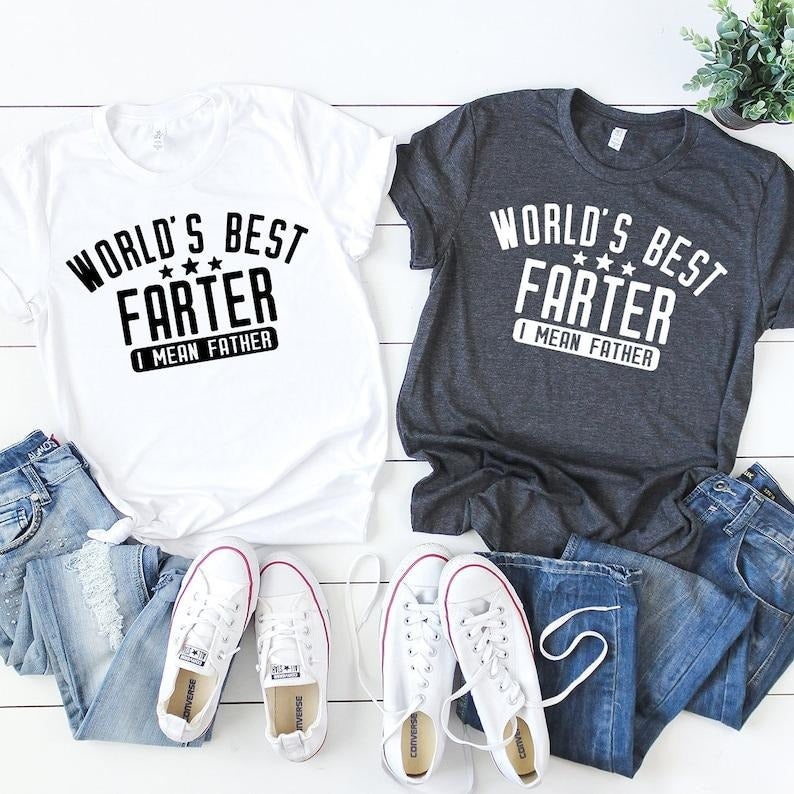 Funny Dad Shirt, Dad Birthday Gift, Dad Gift, Gift For Dad, Father Humor Shirt, Farter Father Tee, World's Best Farter I...