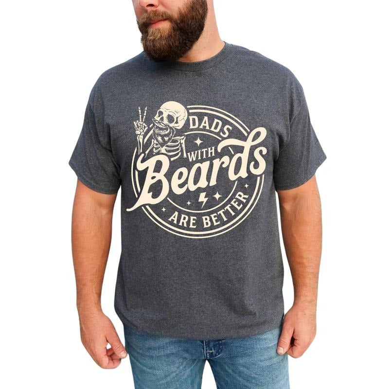 Funny Dad With Bears Graphic Tee, Cool Dad T-shirt For Men, Dads With Beards Are Better Unhinged Tee, Funny Gift For Dad...