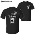 Funny Doodlebob Holding a Glock 2 Sided Graphic Printed Unisex Classic Cotton T-shirt Sweatshirt Hoodie | ZylaModa.com