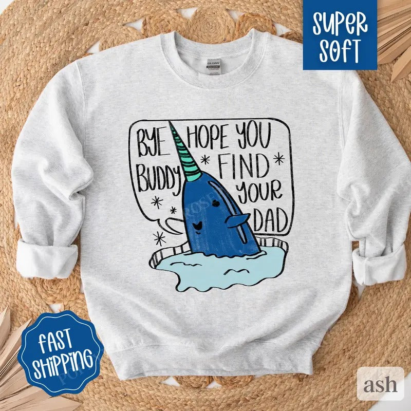 Funny Elf Sweatshirt, Cute Christmas Sweater, Women's Holiday Crewneck T-Shirts, Hoodie | ZylaModa.com