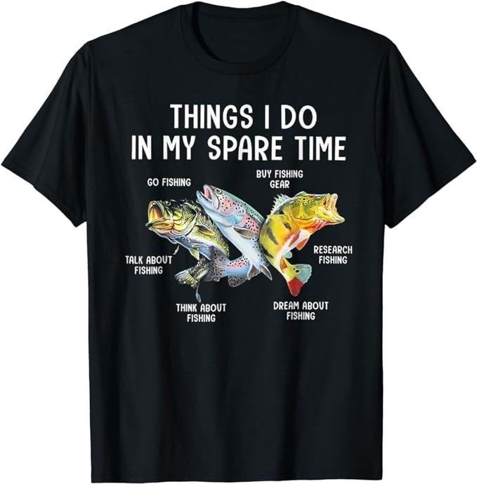 Funny Fishing Shirts, Things I Do In My Spare Time Funny Fishing T-Shirt Cotton Fashion Hoodie, Sweatshirt | ZylaModa.com