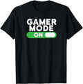 Funny Gamer Shirts, Special Gifts For Gamers, Gamer Mode On Funny Novelty Gaming Video Games T-Shirt Menswear Top Casual...