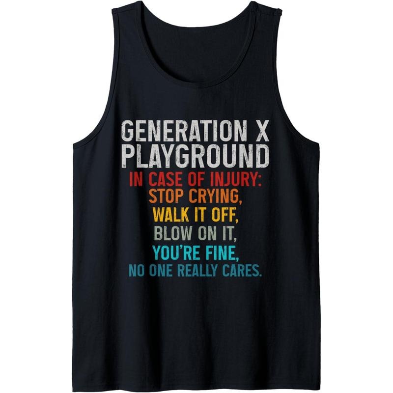 Funny Generation X Playground Retro 80's Gen X 40th Birthday Tank Top Made in USA T-Shirts, Hoodie, Sweatshirt | ZylaModa.com