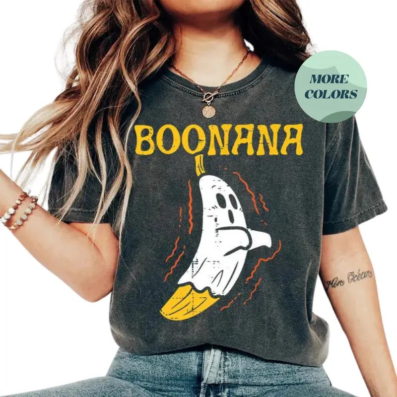 Funny Ghost Bananas T-shirt, Spooky Cute Boo Ghost Design, Halloween Tee, Perfect for Ghost Bananas Lovers, Gift Lover...