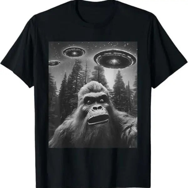 Funny Graphic Tee For Men Women Big.foot Sasquatch Alien UFO T-Shirt Hoodie, Sweatshirt | ZylaModa.com