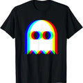 Funny Halloween Shirts For Men, Funny Ghost Trippy Vaporwave Halloween Techno Rave EDM Party T-Shirt Menswear
